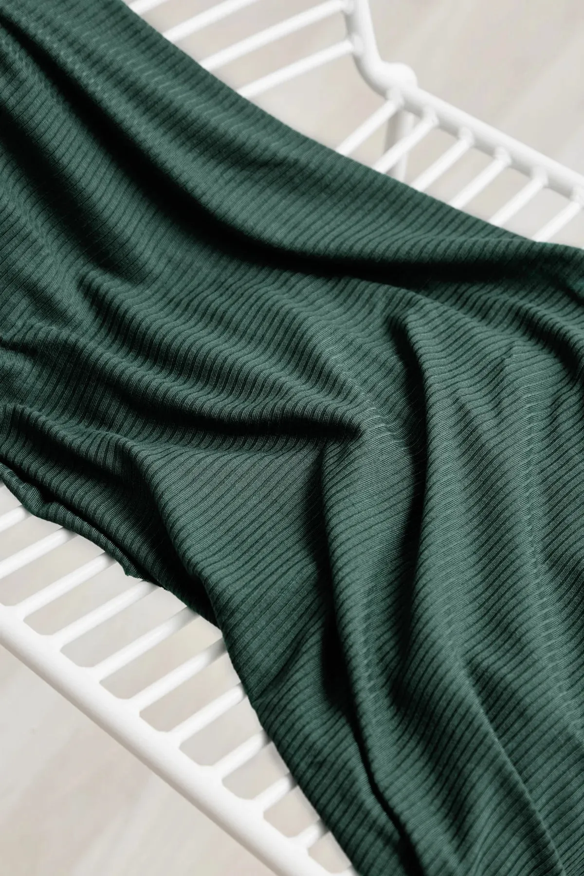 10030x135 cm // Derby Ribbed Jersey - Deep Green