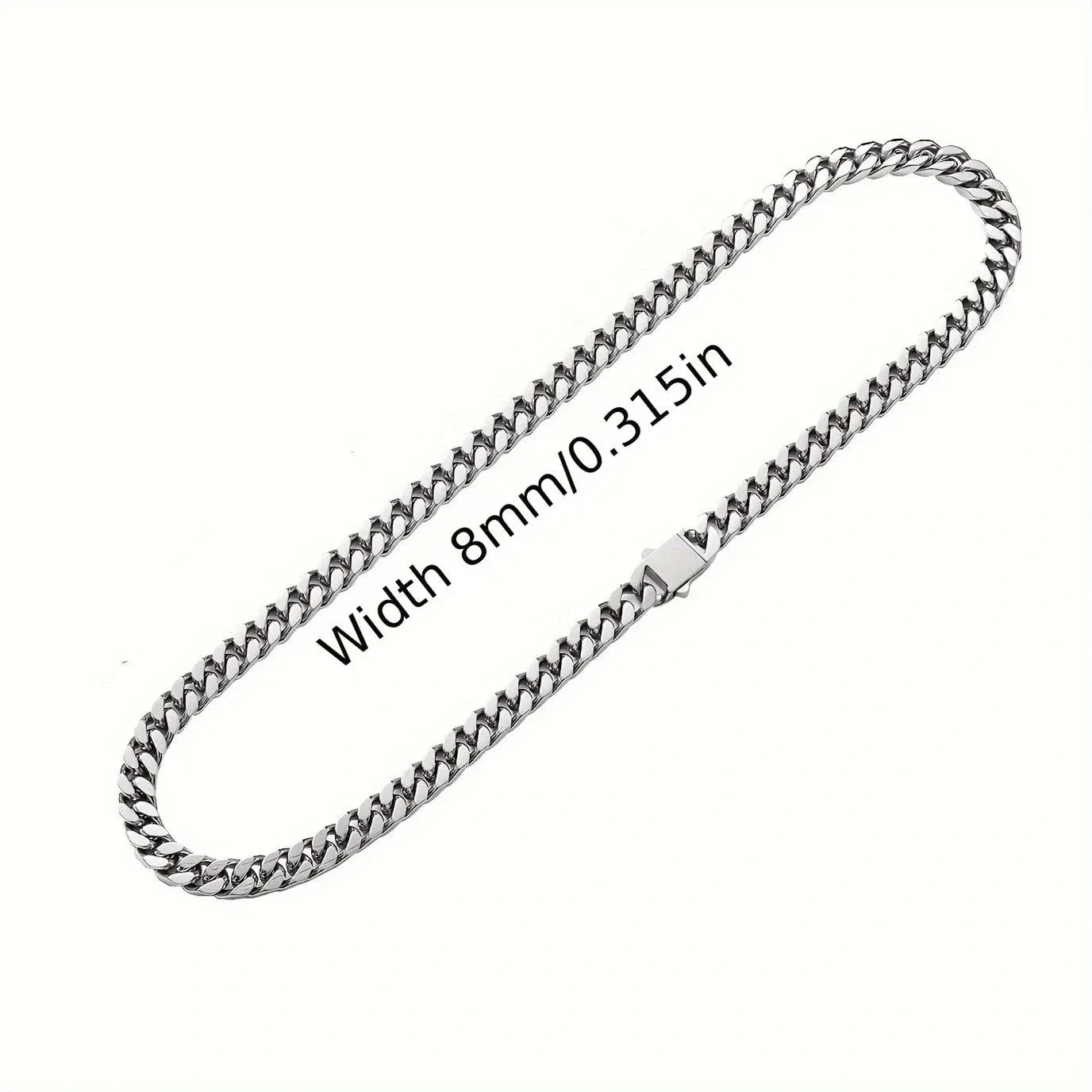 316L Stainless Steel Chain Necklace Bracelet Hip Hop8.10.12mm Cuban Chains Do Not Fade Necklace Fashion Jewelry for Women Men