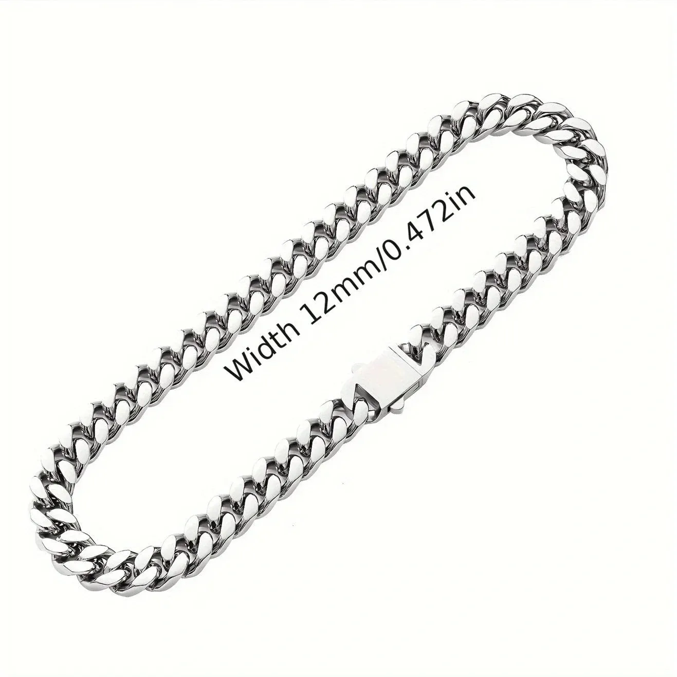 316L Stainless Steel Chain Necklace Bracelet Hip Hop8.10.12mm Cuban Chains Do Not Fade Necklace Fashion Jewelry for Women Men