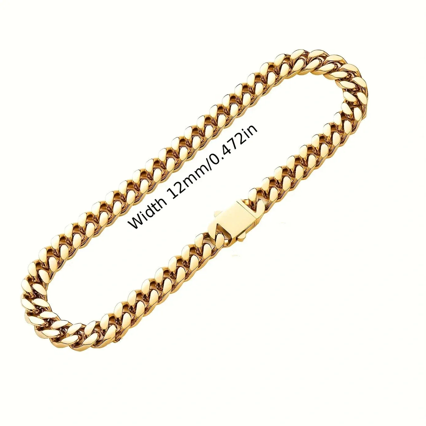 316L Stainless Steel Chain Necklace Bracelet Hip Hop8.10.12mm Cuban Chains Do Not Fade Necklace Fashion Jewelry for Women Men