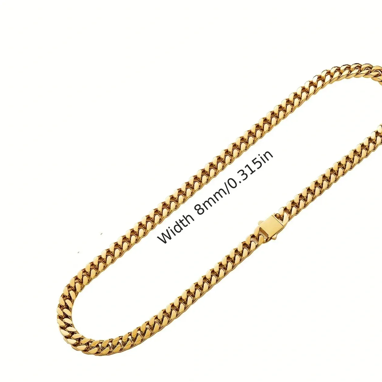 316L Stainless Steel Chain Necklace Bracelet Hip Hop8.10.12mm Cuban Chains Do Not Fade Necklace Fashion Jewelry for Women Men