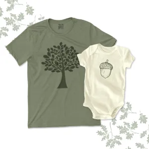 acorn oak tree matching dad and baby shirts acorn tree matching set of shirts father's day matching shirts father son daughter 22FD-013N-SET