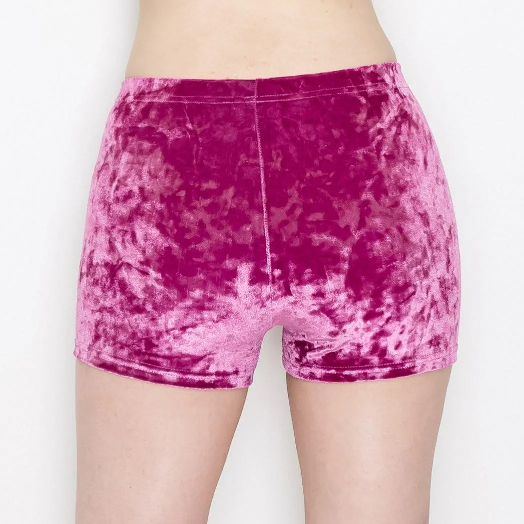 ALWAYS Women’s Crushed Velvet Shorts – Buttery Soft Comfortable Sexy Boy Short Pants