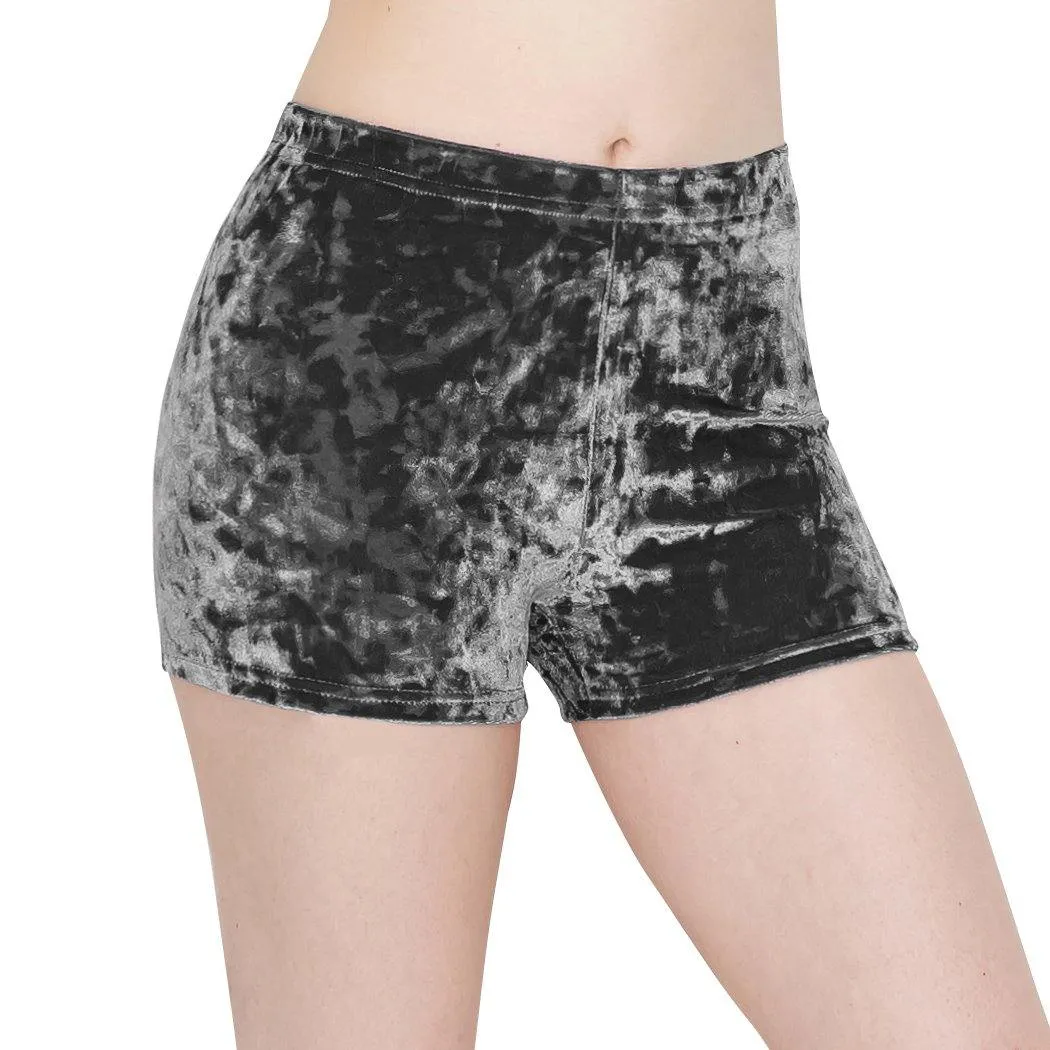 ALWAYS Women’s Crushed Velvet Shorts – Buttery Soft Comfortable Sexy Boy Short Pants