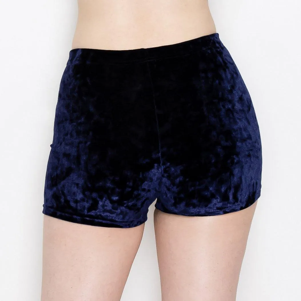 ALWAYS Women’s Crushed Velvet Shorts – Buttery Soft Comfortable Sexy Boy Short Pants