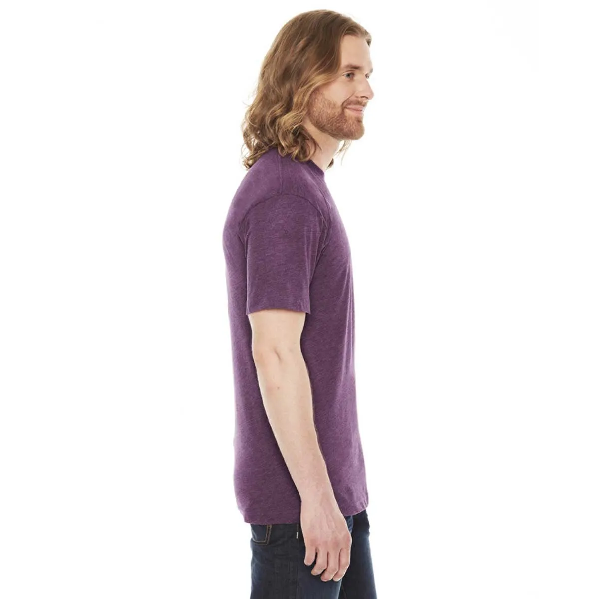 American Apparel Unisex Heather Plum 50/50 Short Sleeve Tee