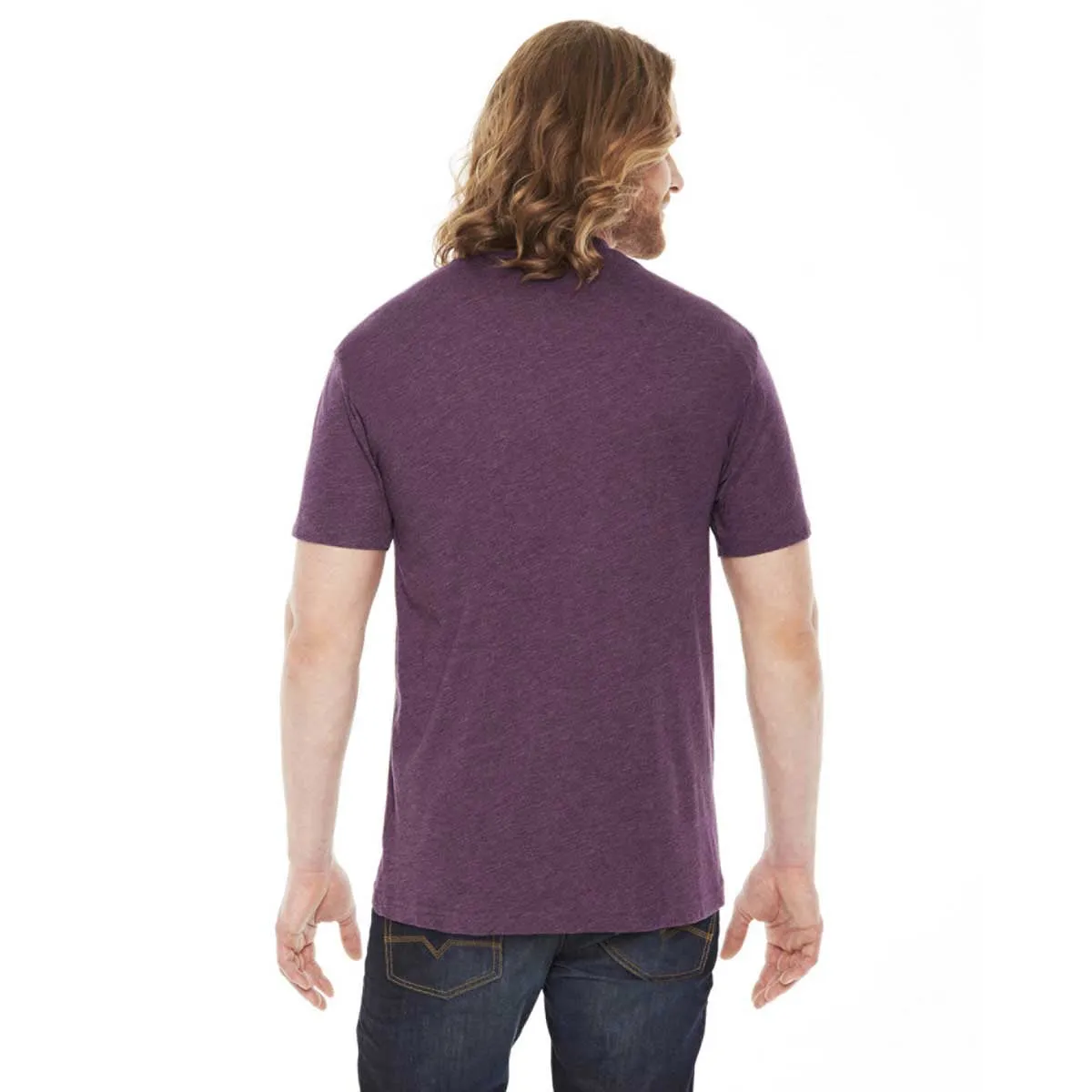 American Apparel Unisex Heather Plum 50/50 Short Sleeve Tee