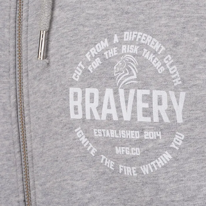 Arcane Zipped Hoodie-Heather Grey