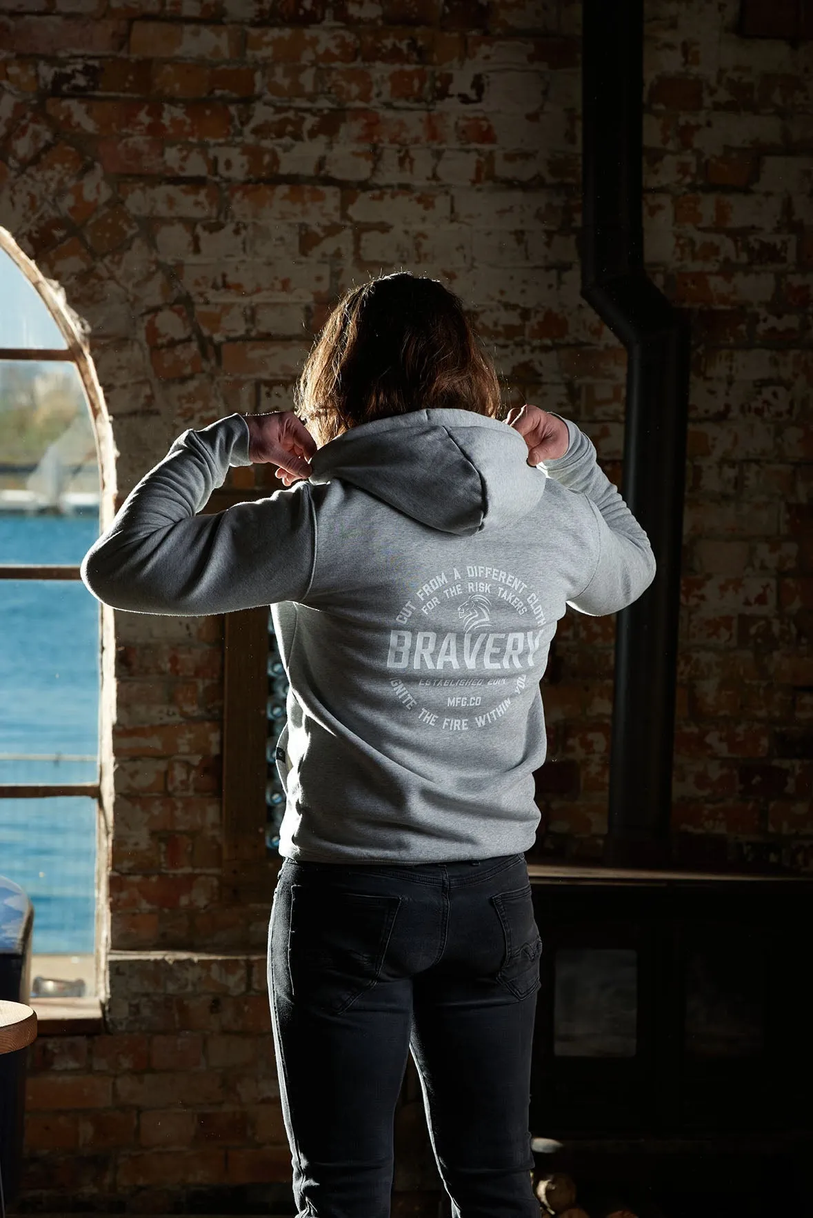 Arcane Zipped Hoodie-Heather Grey