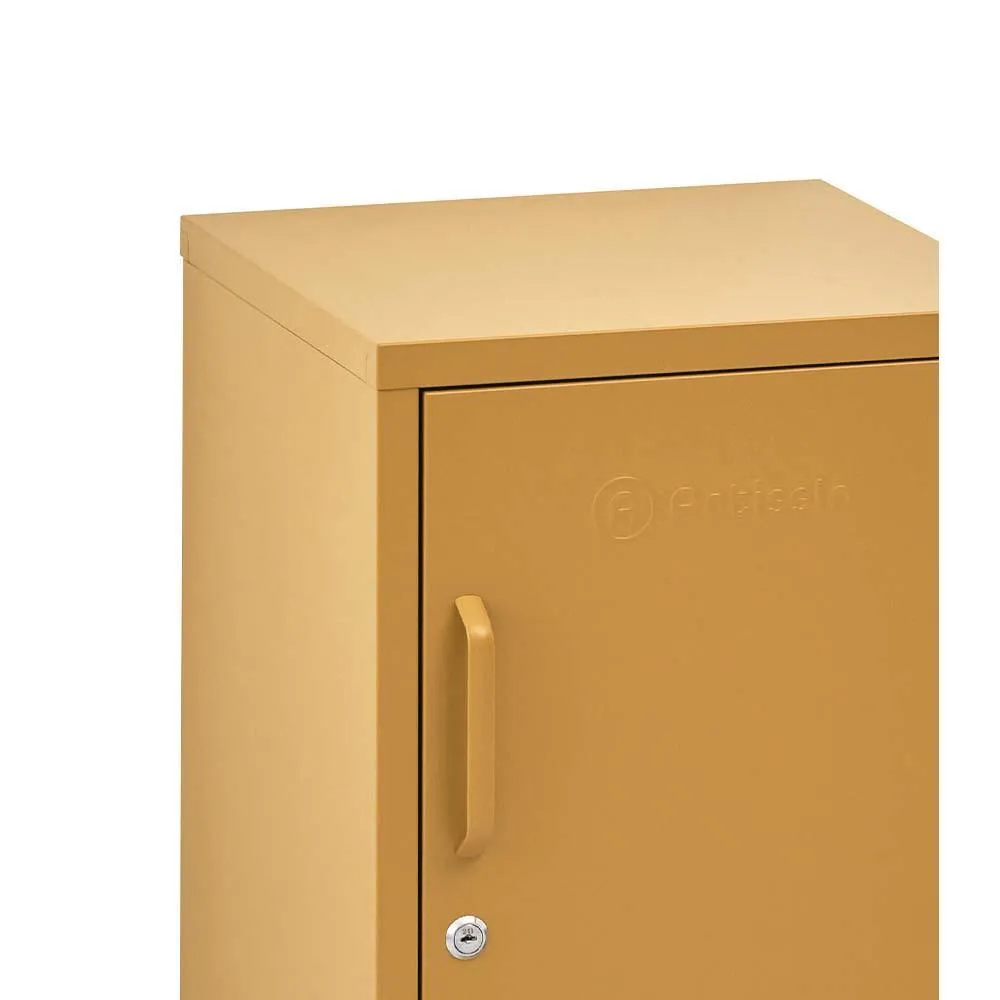 ArtissIn Mini Metal Locker Storage Shelf Organizer Cabinet Bedroom Yellow