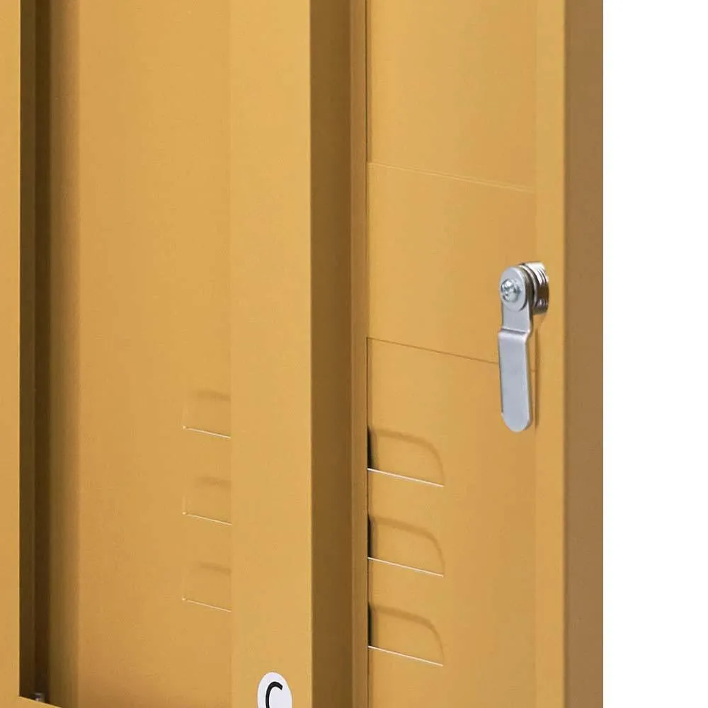 ArtissIn Mini Metal Locker Storage Shelf Organizer Cabinet Bedroom Yellow