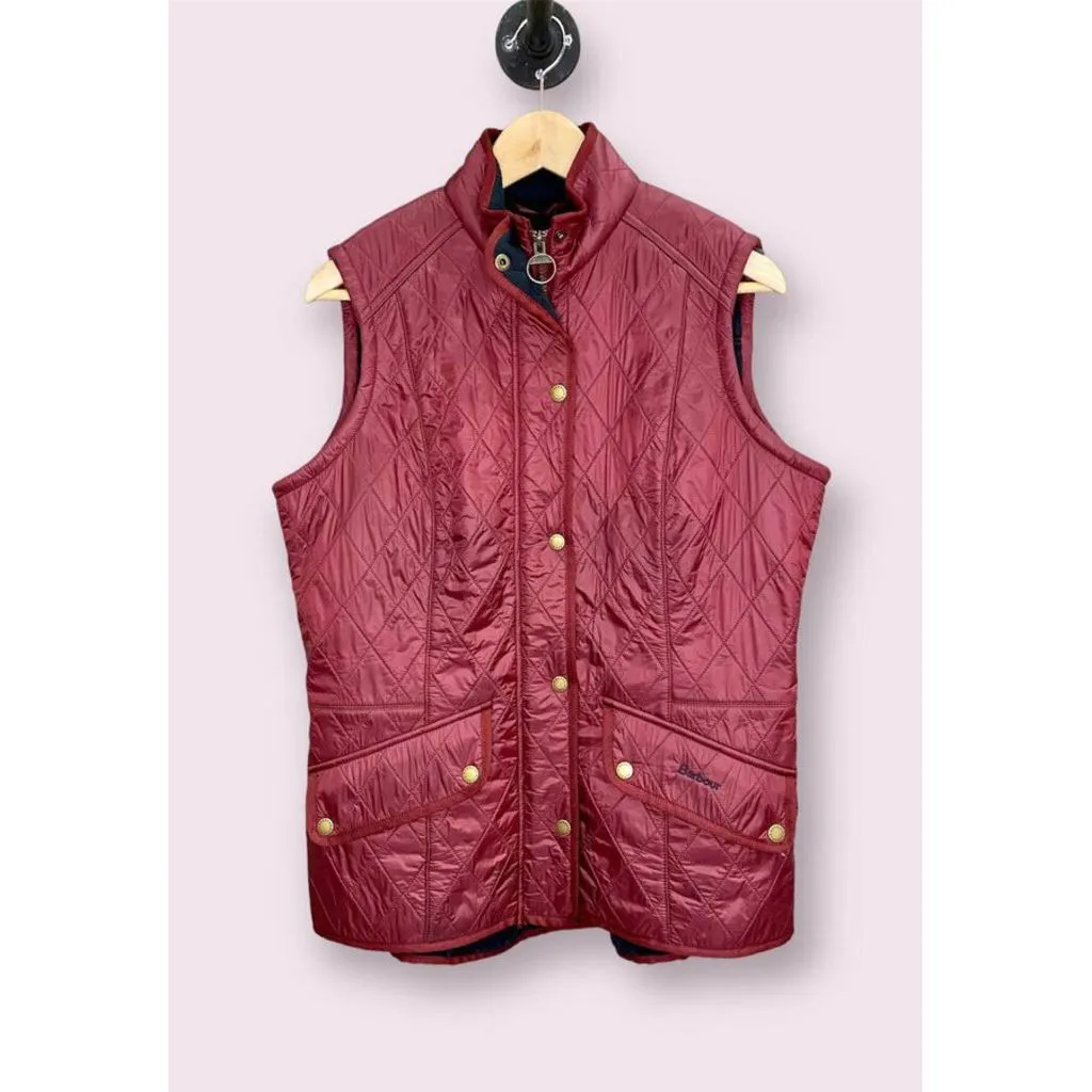 Barbour Cavalry Fleece-Lined Quilted Vest - Size 8