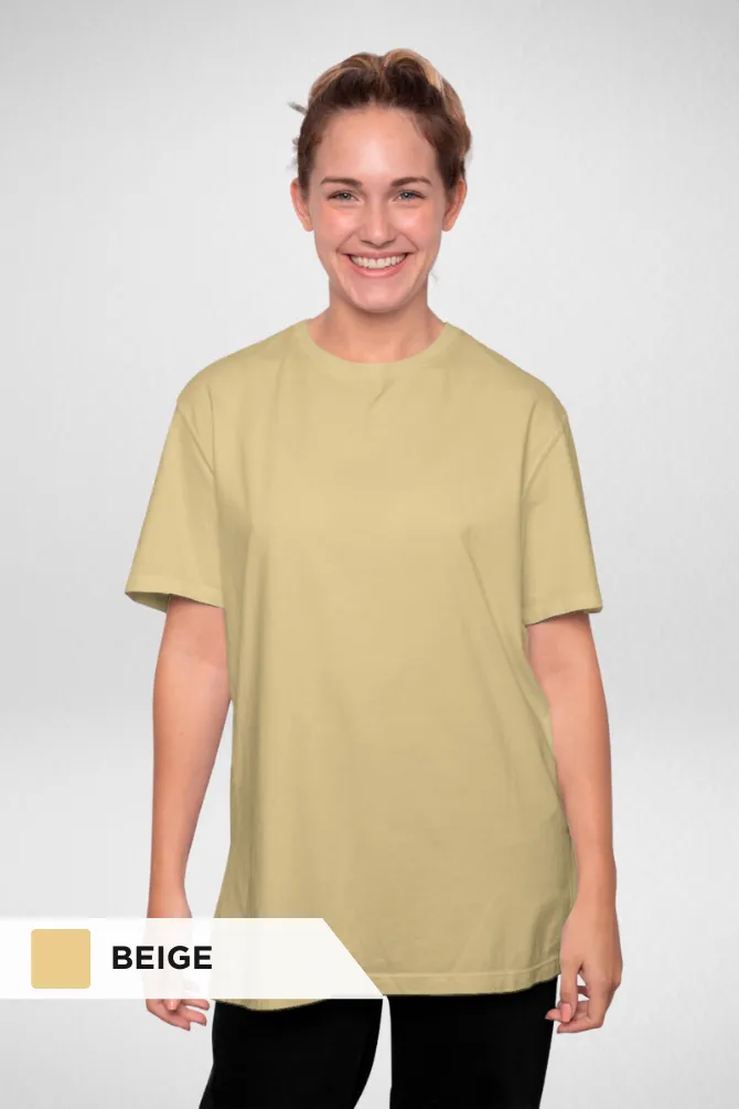 Black and Beige Lightweight Oversized T-shirts Combo for Women