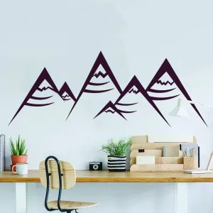 Boho Modern Vinyl Wall Decal - Geometric Peaks Design for Stylish Interiors