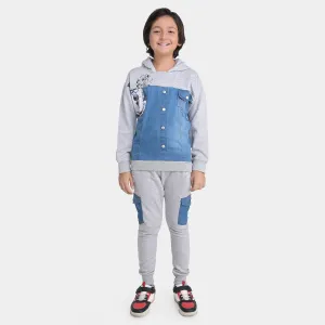 Boys Fleece 2PC Suit Mick-Blue/Grey