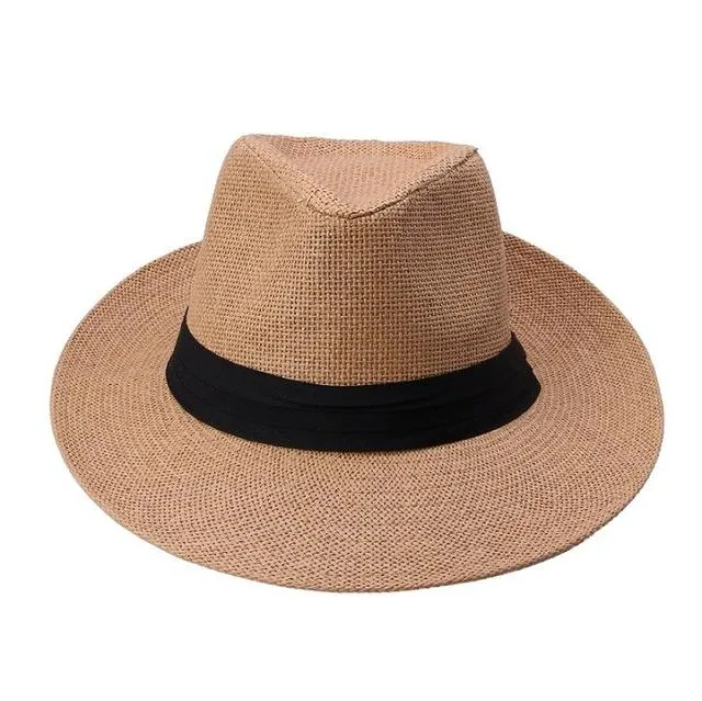 Classy Men Khaki Straw Panama Hat