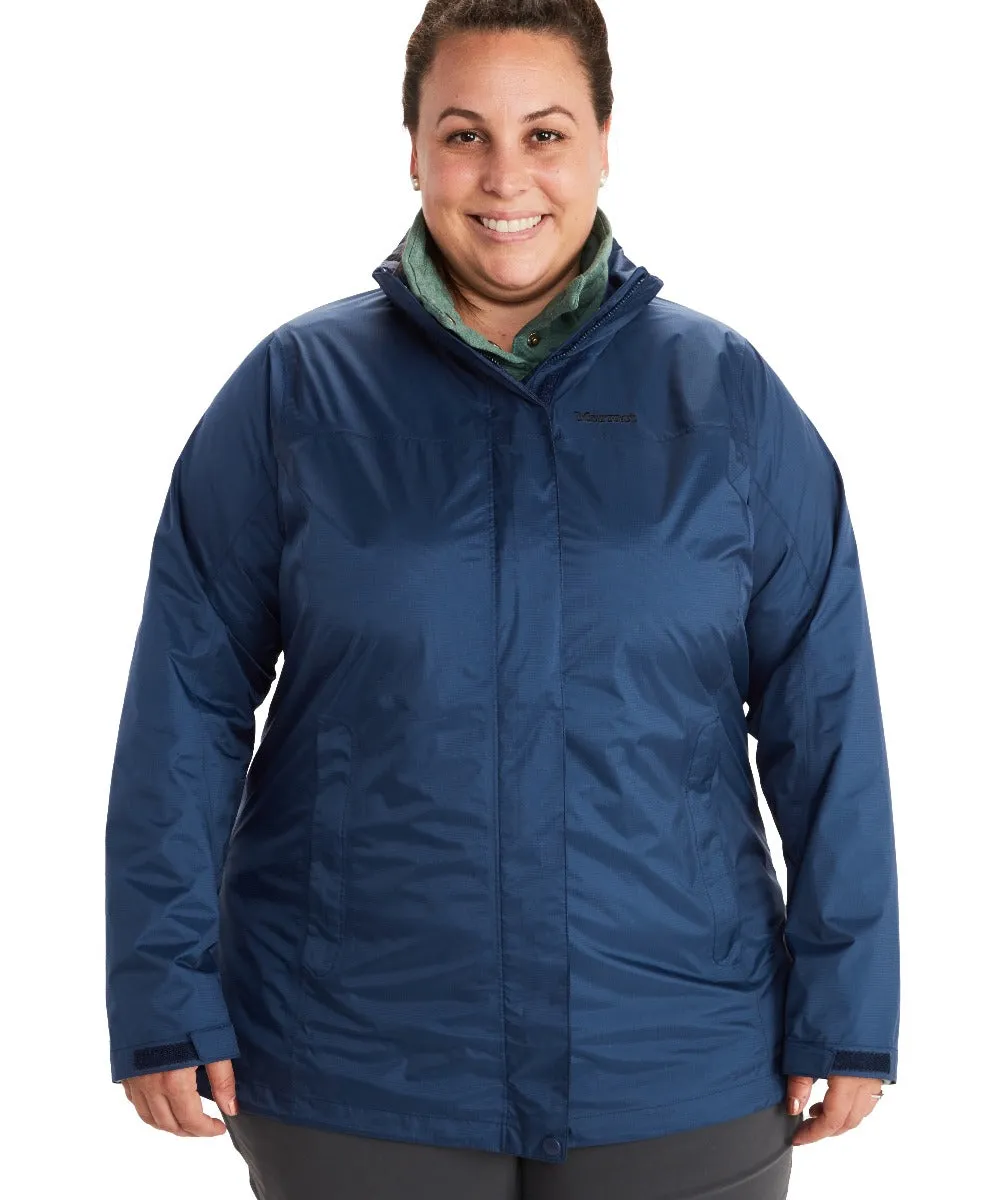 CLEARANCE - Marmot Precip Eco Womens Plus Size Rain Jacket Shell Navy Size 1X