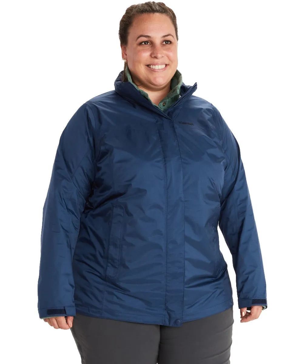 CLEARANCE - Marmot Precip Eco Womens Plus Size Rain Jacket Shell Navy Size 1X