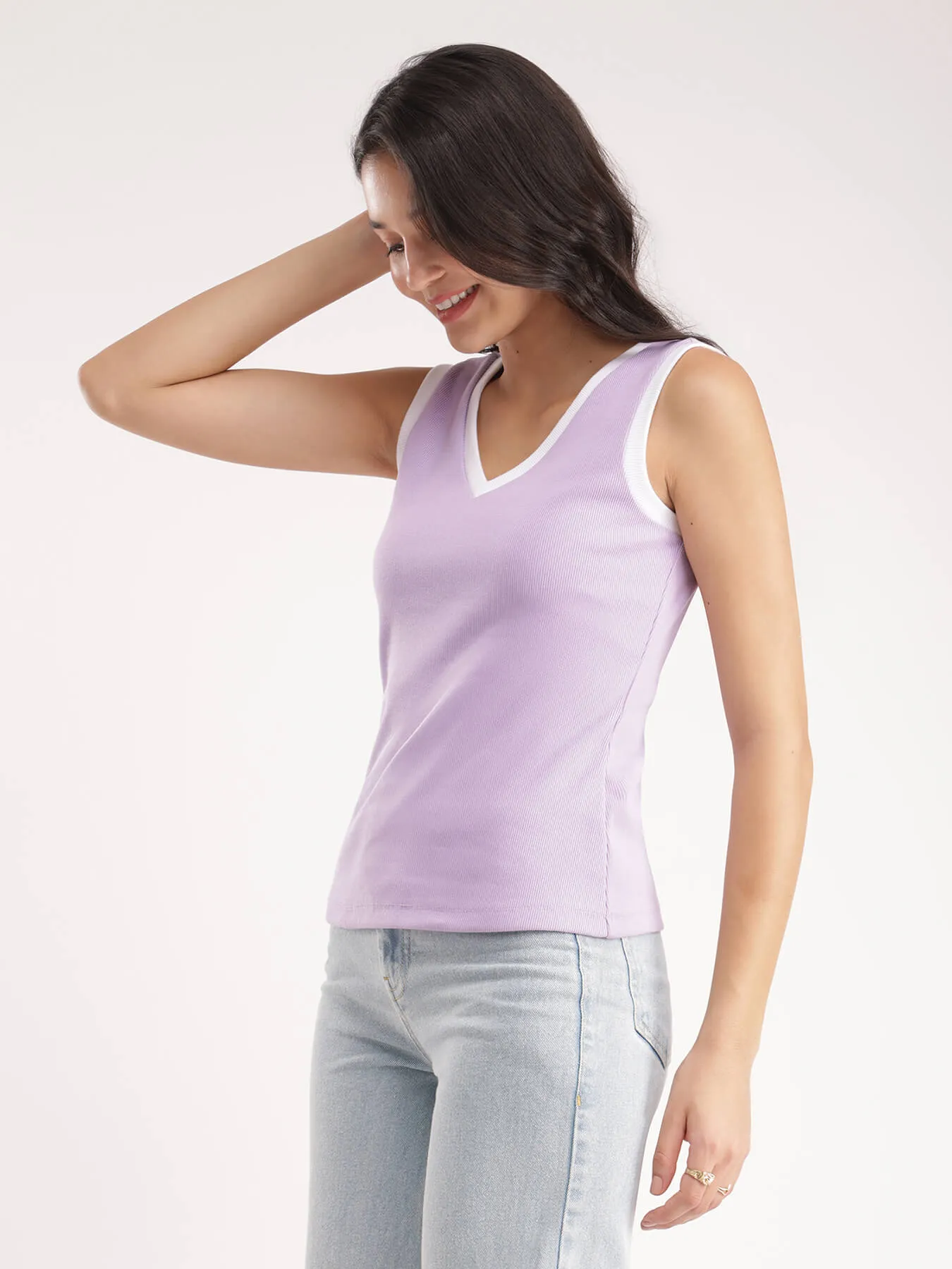 Cotton Rib Top - Lavender