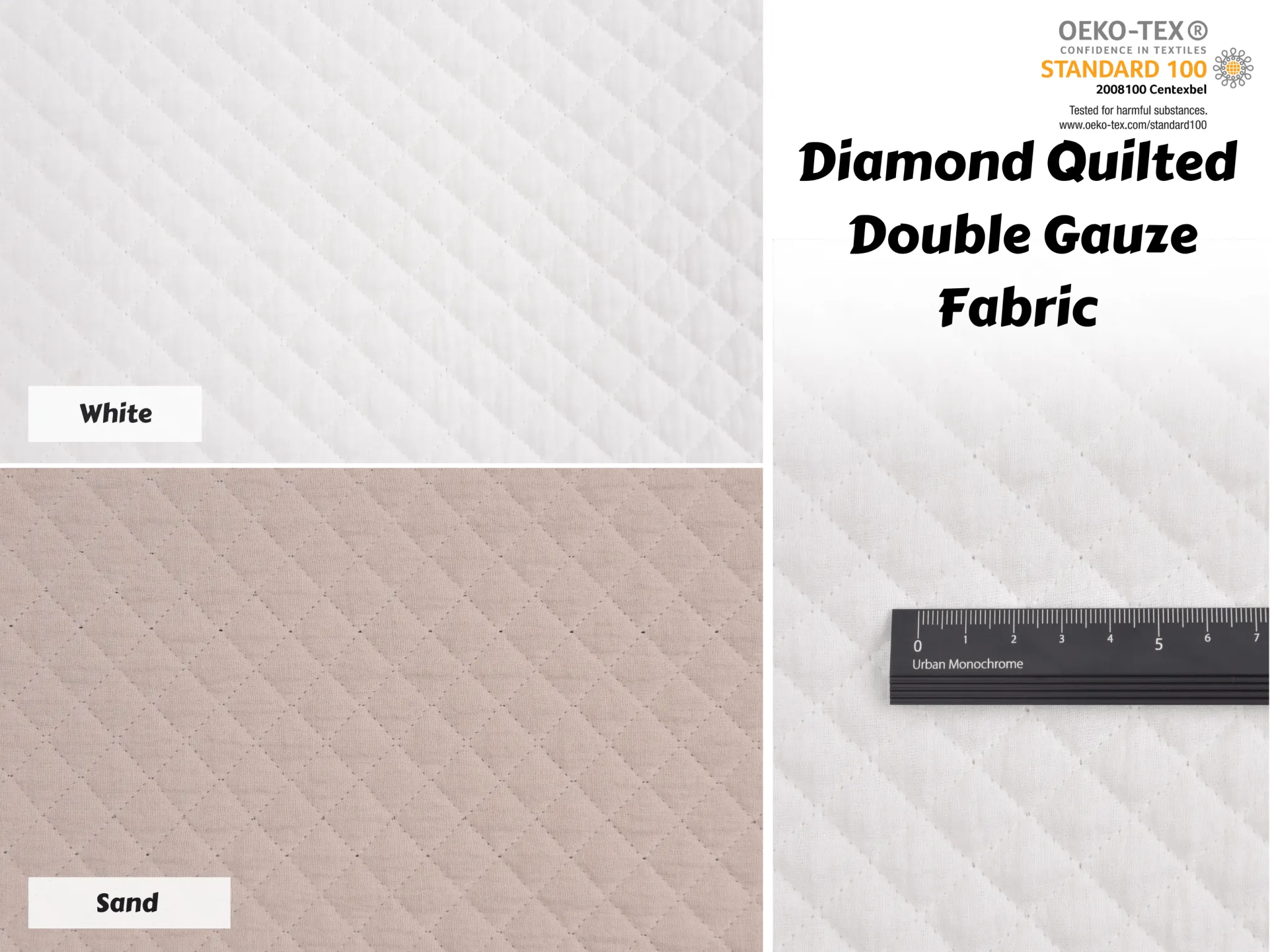 Diamond Quilted Double Gauze Insulated Embroidery