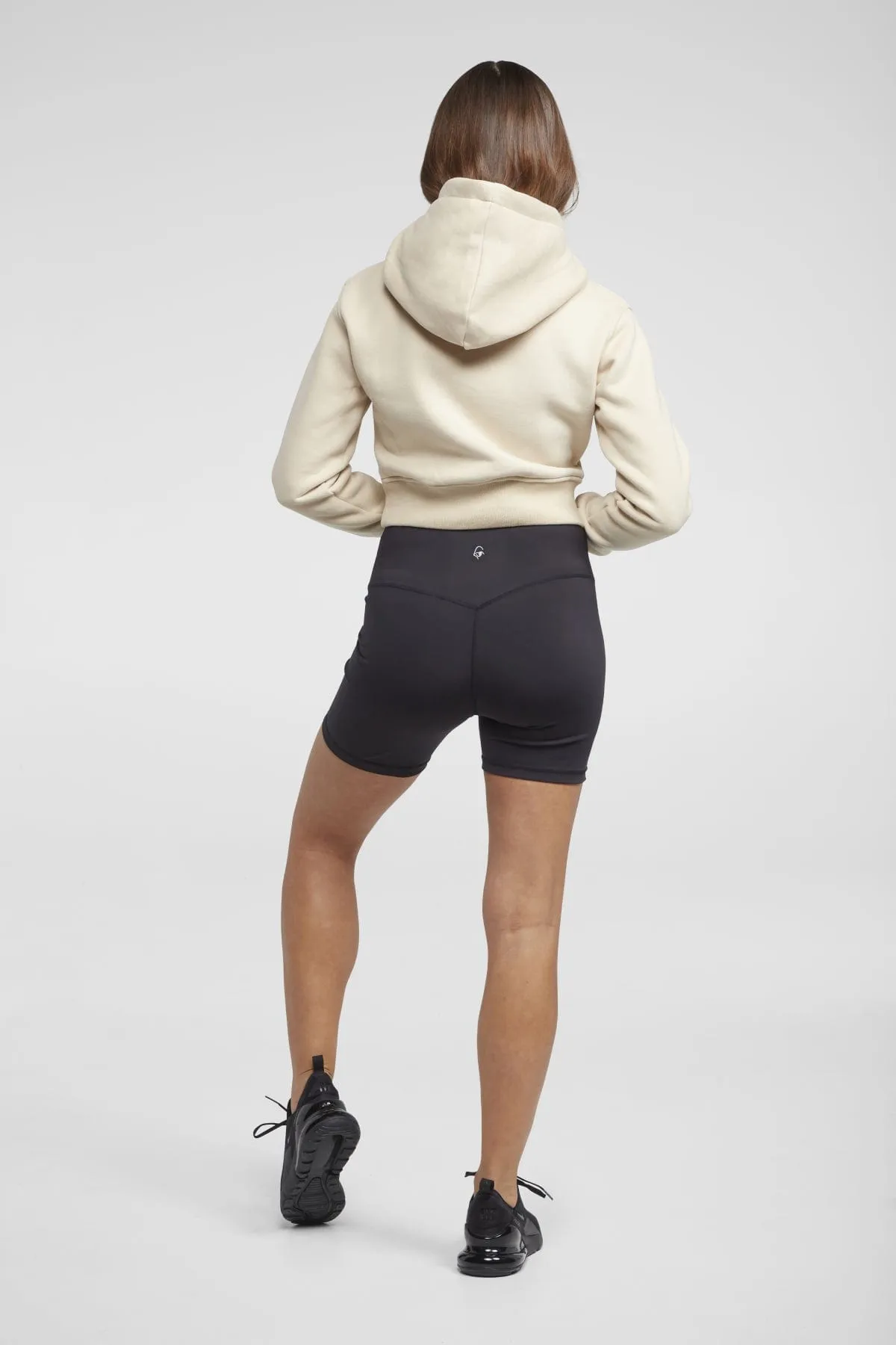 Dynamic Cropped Hoodie - Beige