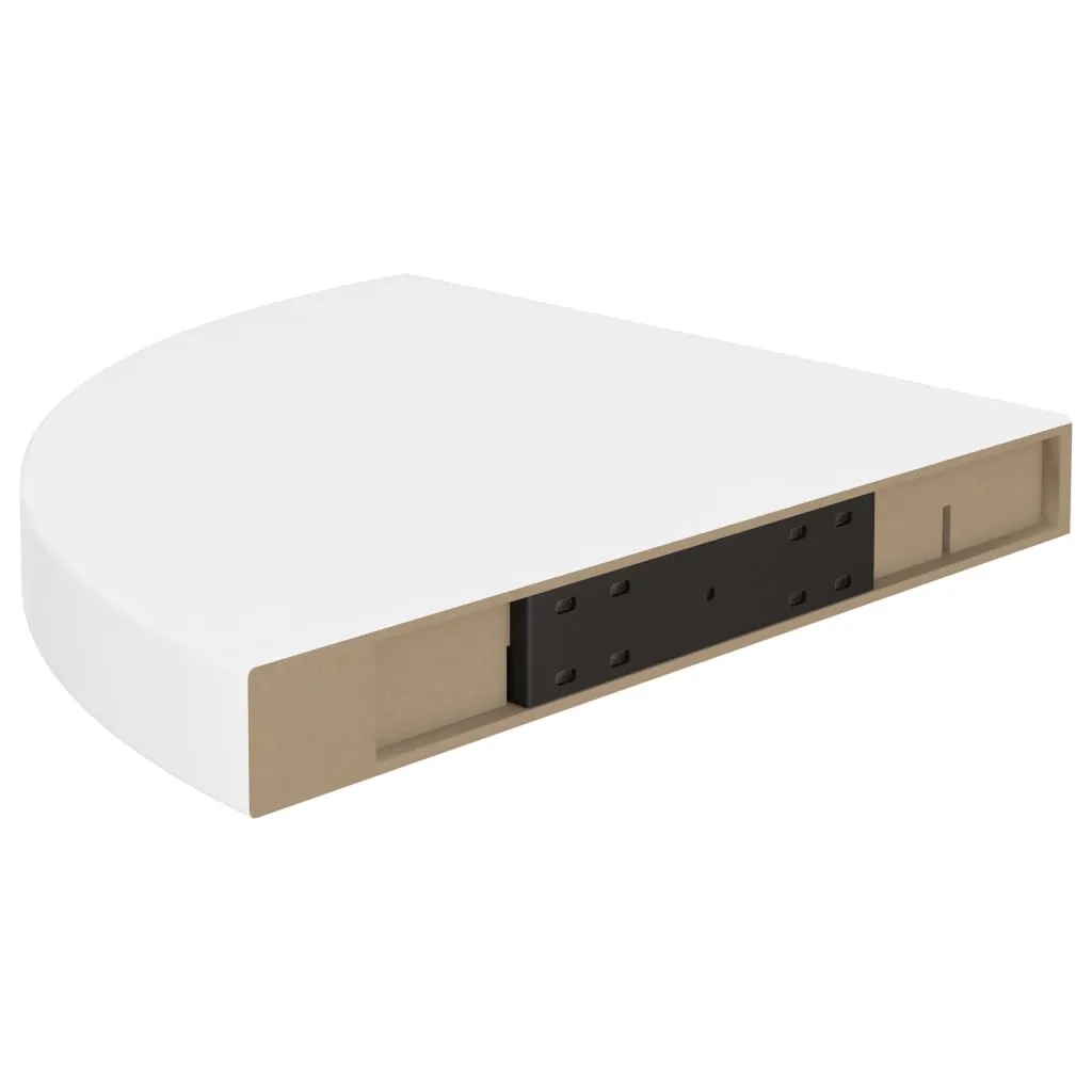 Floating Corner Shelf High Gloss White 35x35x3.8 cm MDF