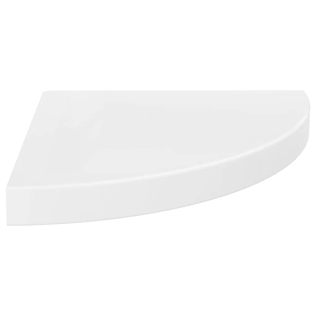 Floating Corner Shelf High Gloss White 35x35x3.8 cm MDF