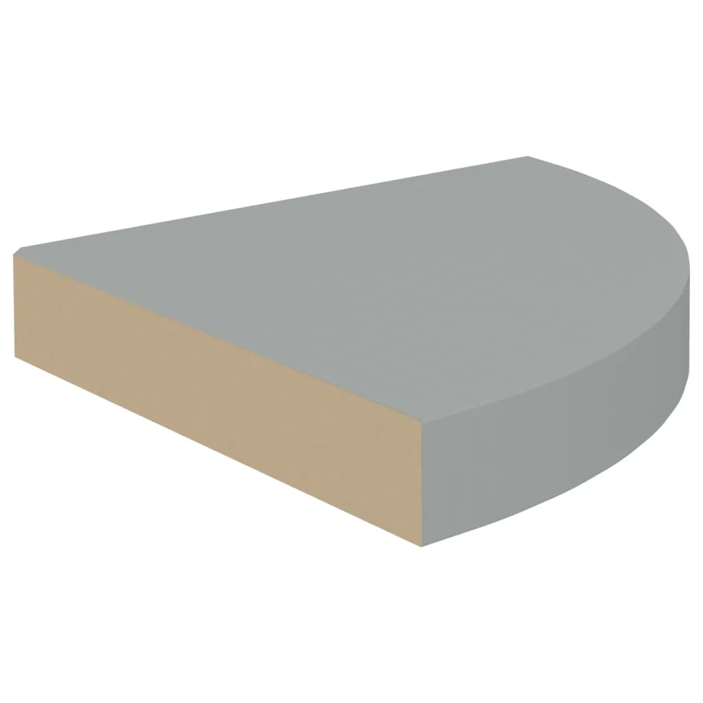 Floating Corner Shelves 4 pcs Grey 25x25x3.8 cm MDF