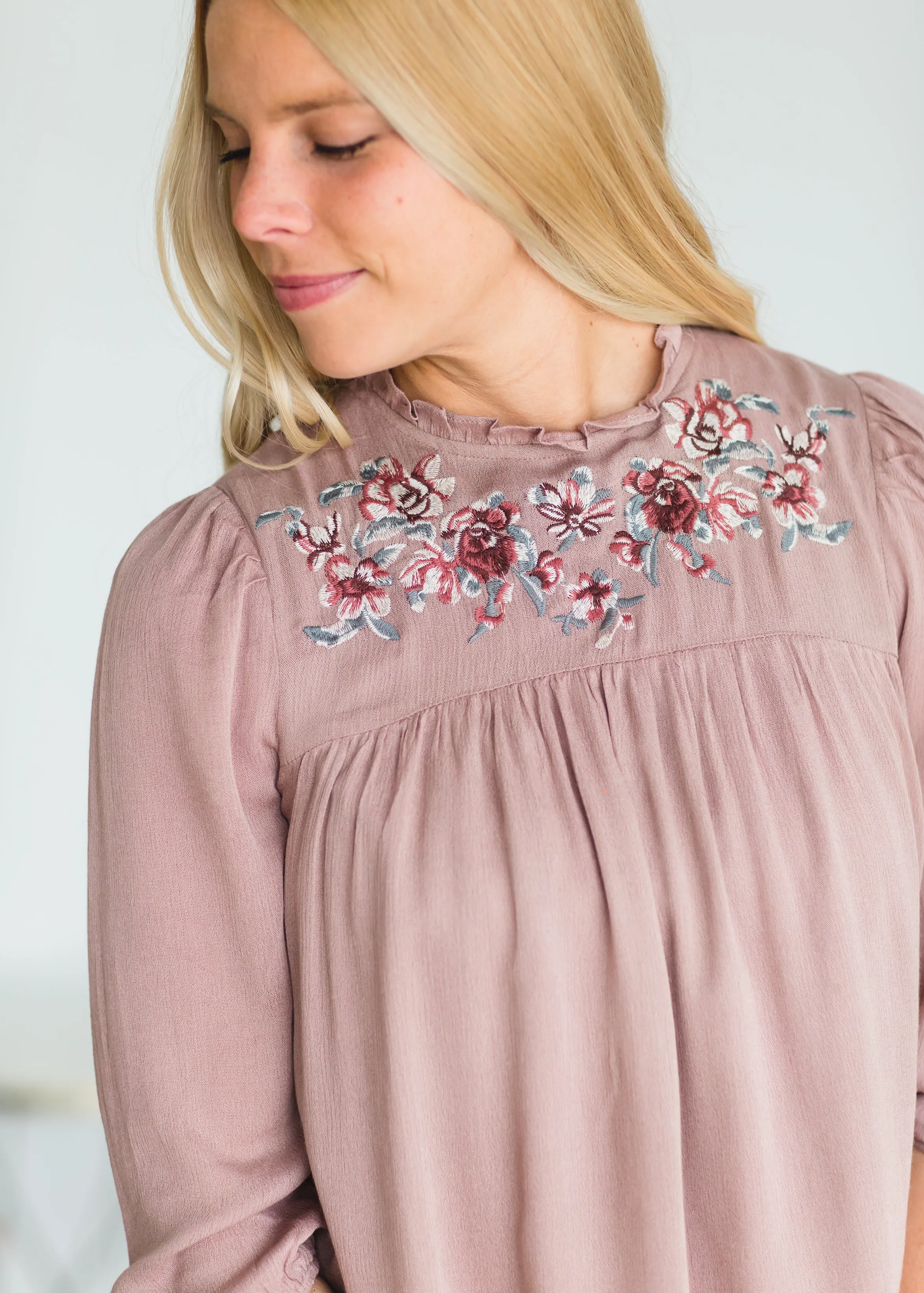 Floral Flowy Embroidered Blouse - FINAL SALE