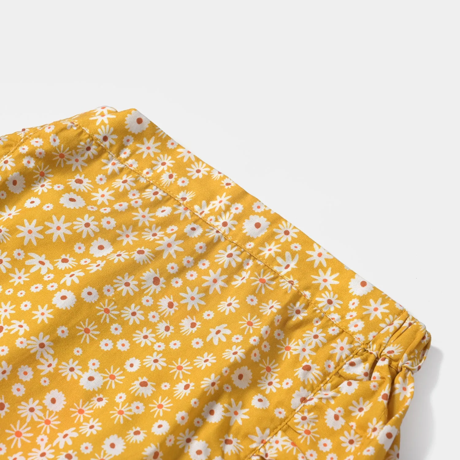 Girls Cotton Poplin Short Skirt Sunny Flora-Mustard