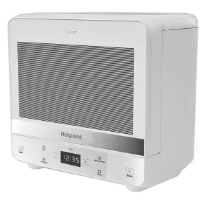 Hotpoint MWHC1331FW 13 Litre Curve Solo Microwave, 39.2cm Wide - White