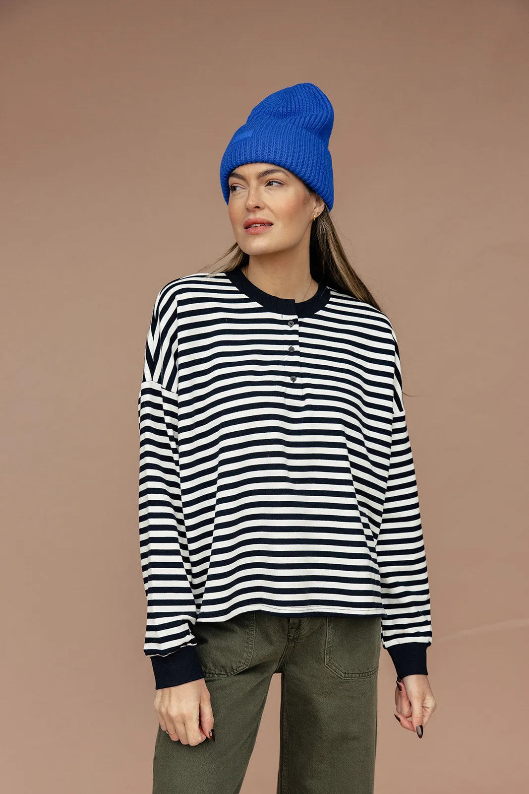 Jaelyn Henley Striped Pullover