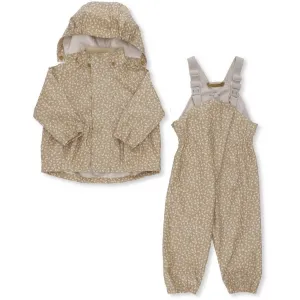 Konges Slojd Palme Rainwear Set Cotton Girl in Melodie, Dark Honey