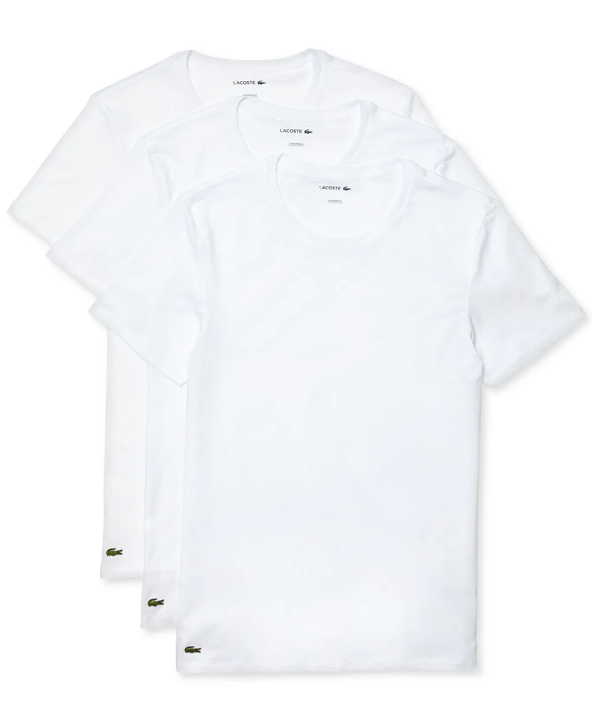 Lacoste Men's Slim Fit Crew Neck 3 Piece T-Shirt Set