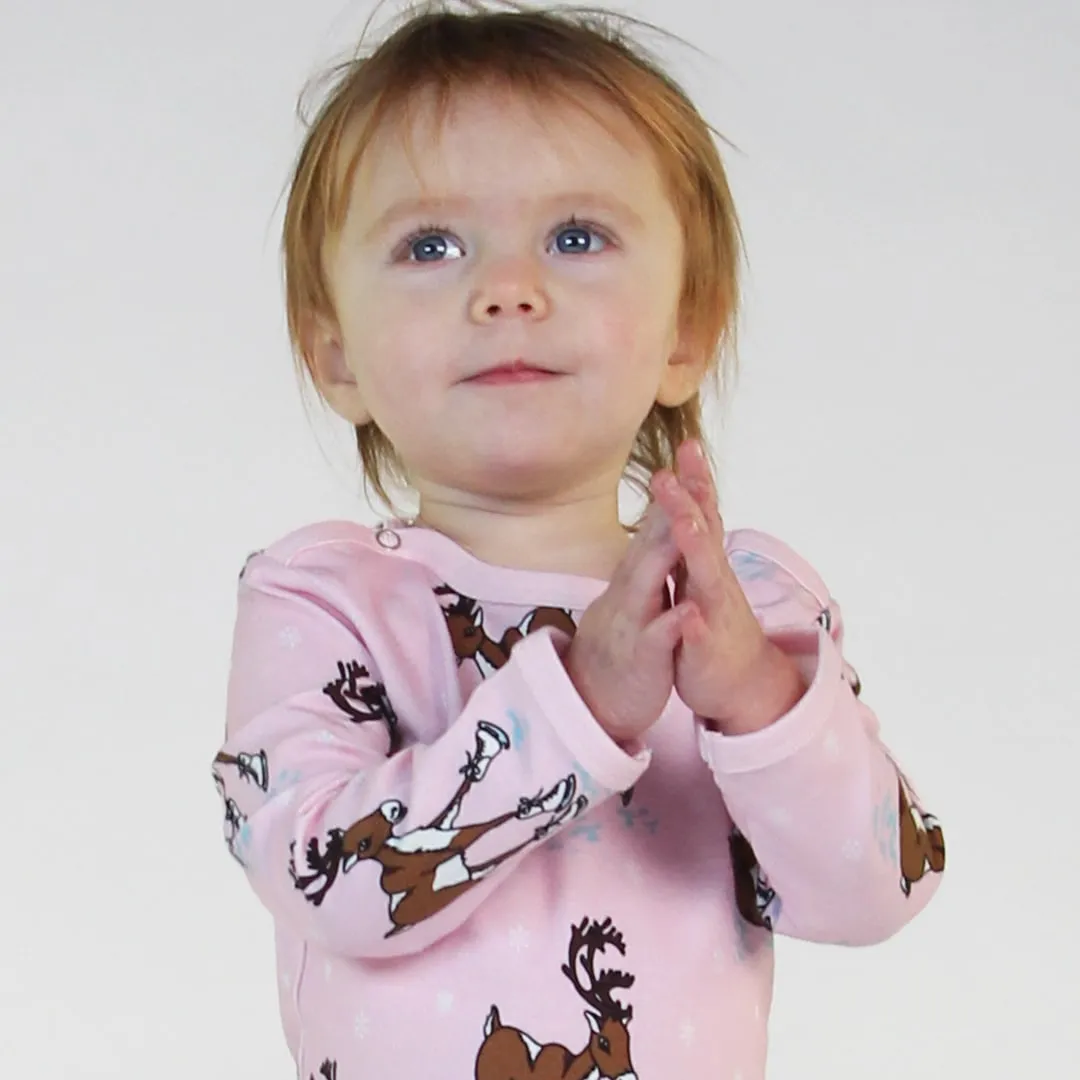 Long-sleeved baby body with reindeer