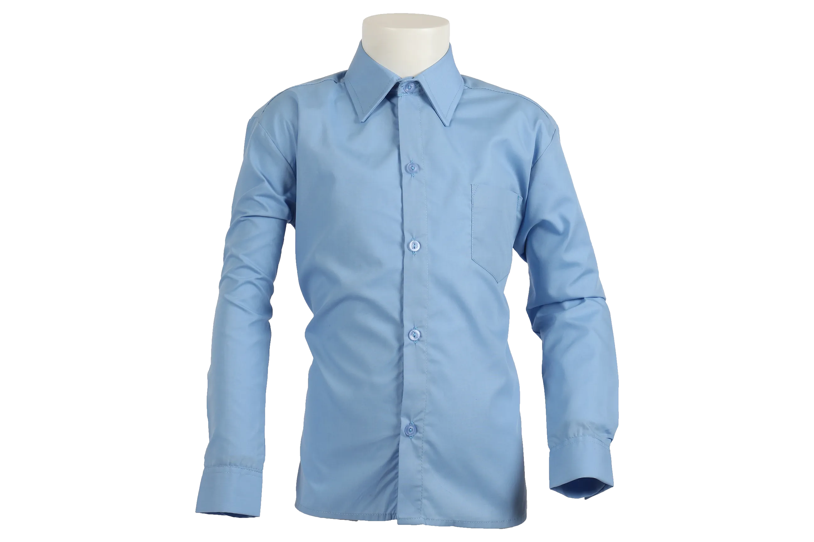 Longsleeve Raised Collar Shirt - Blue