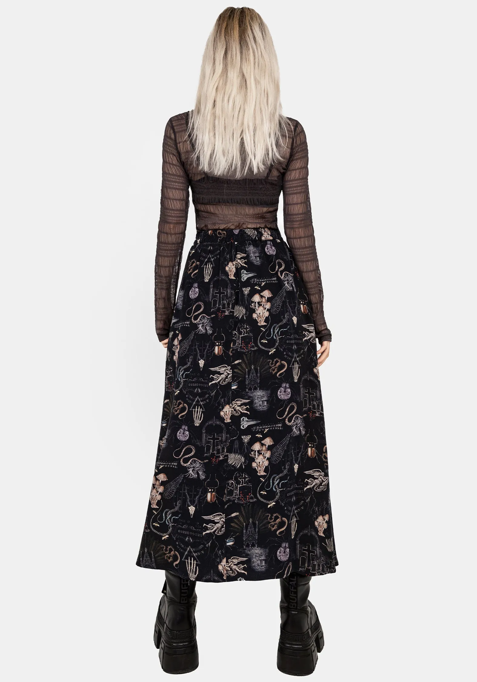 Maudeline Victoriana Print Eco-Viscose Midaxi Skirt