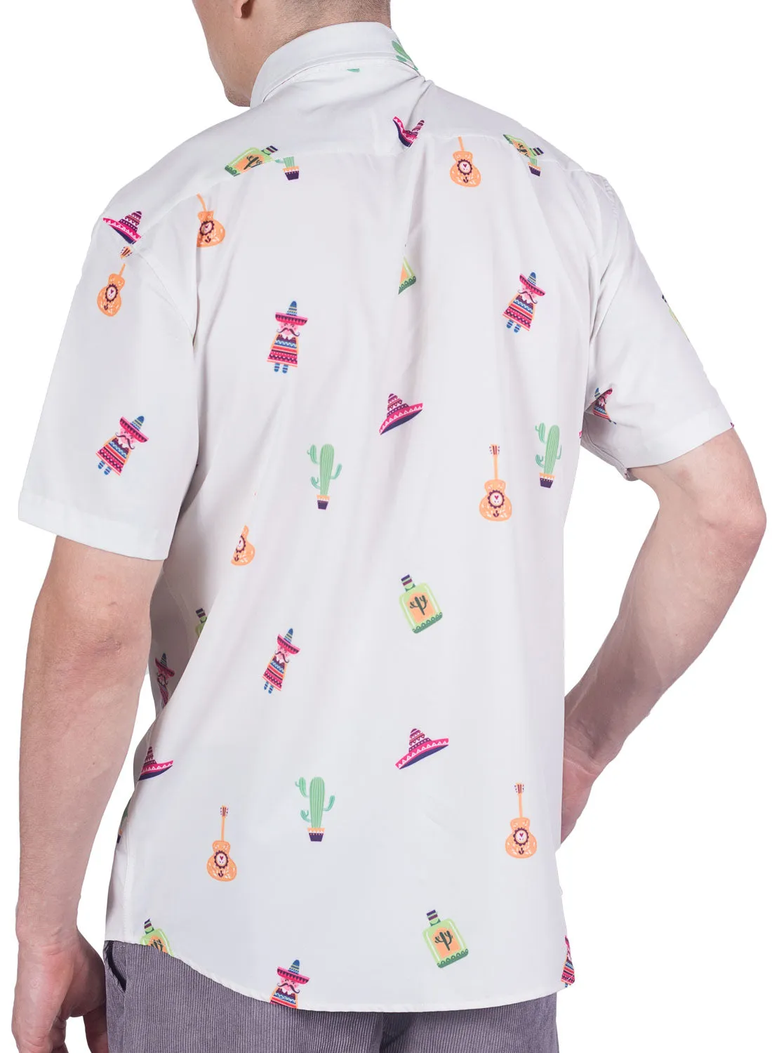 Mens Button Down Shirt - Fiesta Party ( Stretch )