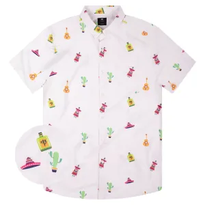 Mens Button Down Shirt - Fiesta Party ( Stretch )