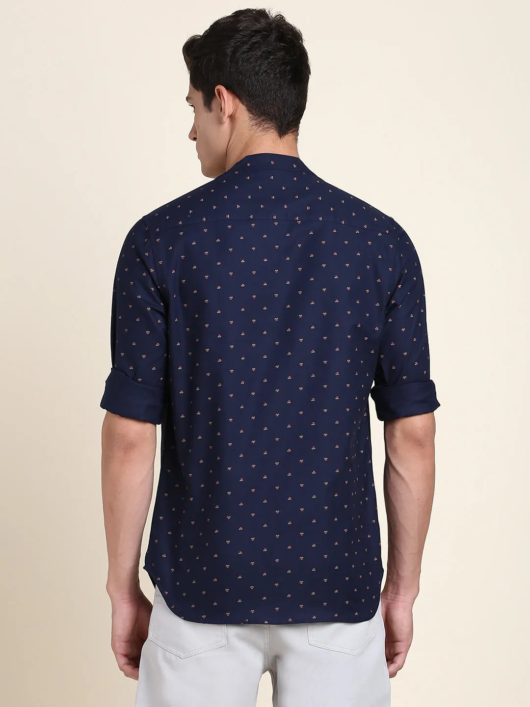 Men's Comfortable And Stylish Navy Casual Shirt