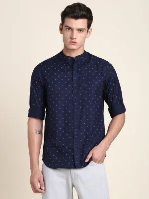 Men's Comfortable And Stylish Navy Casual Shirt