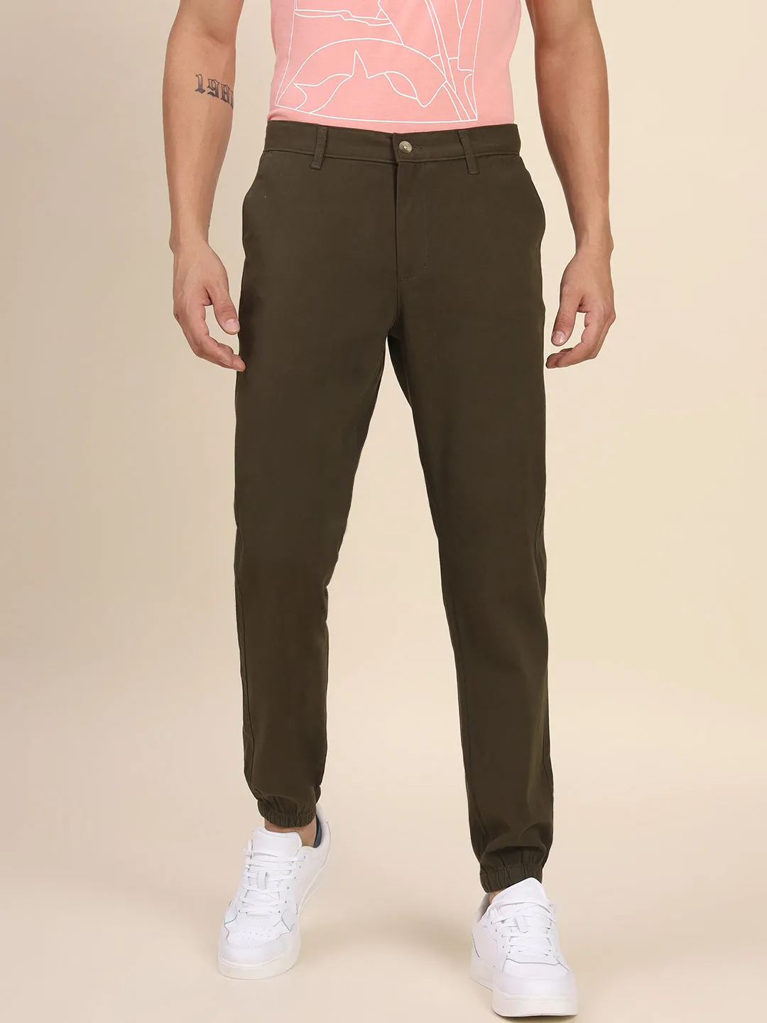 Men's Dark Olive Jogger Smart Casual Look For Season Essential