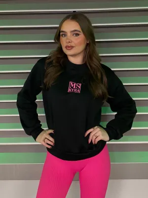 Miskyra Embroidered Sweatshirt - Black