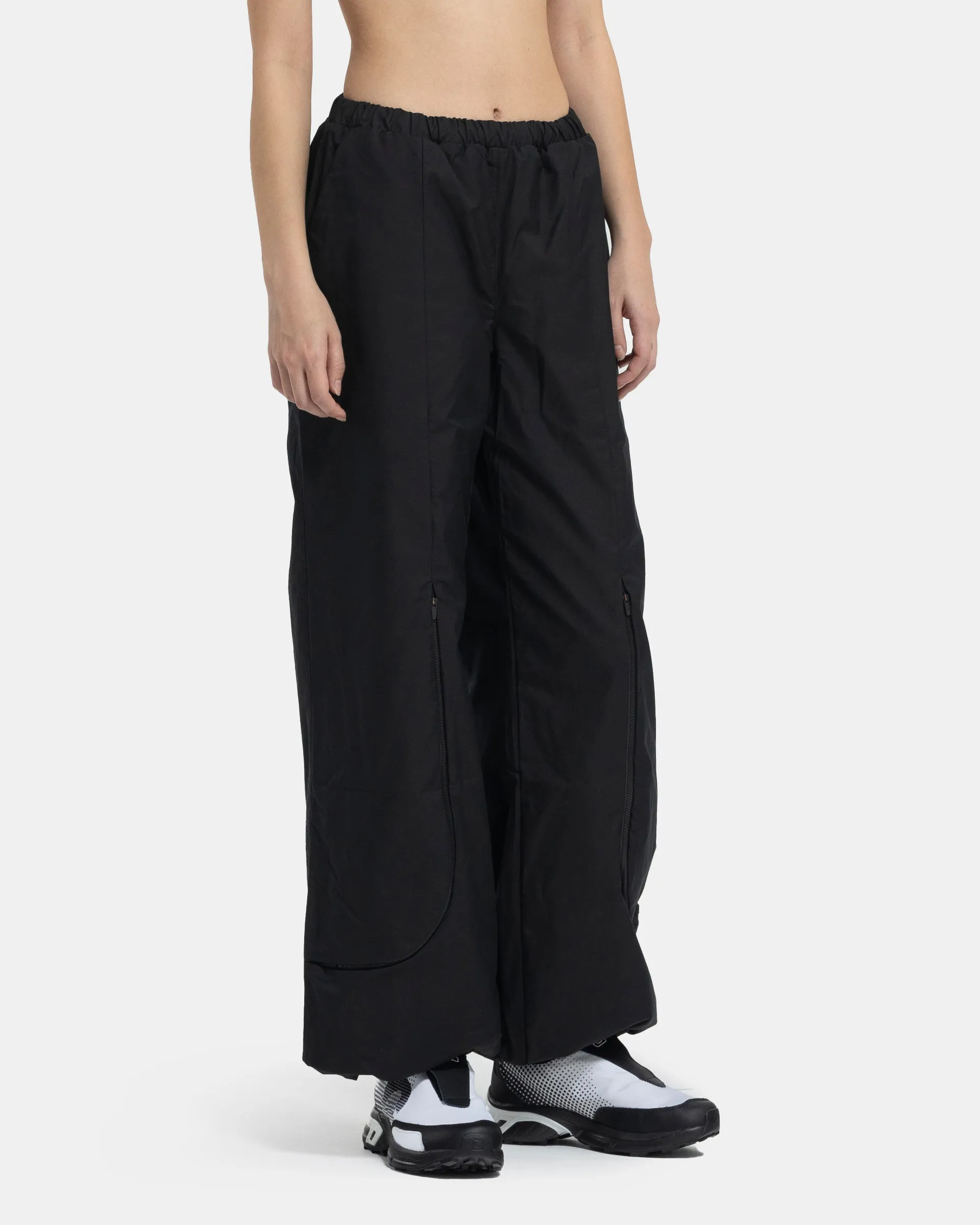 Organic Cotton Zip Cargo Pants in Black