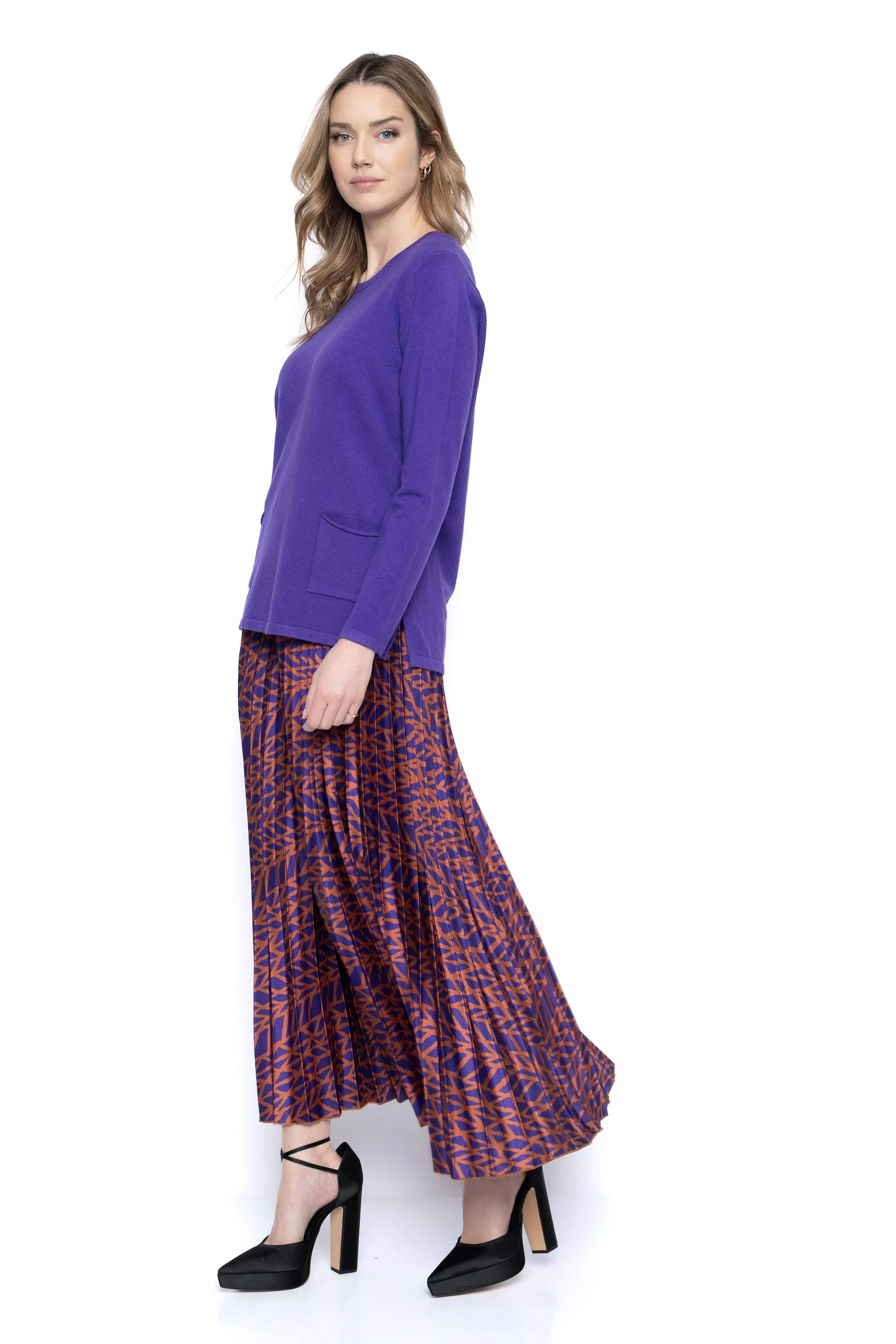 Paprika Multi Pleated Long Skirt BM828SH