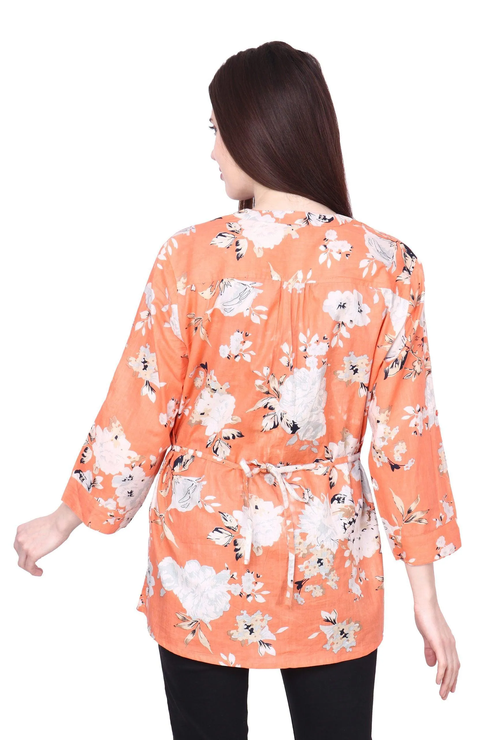 Peach Floral Printed Top