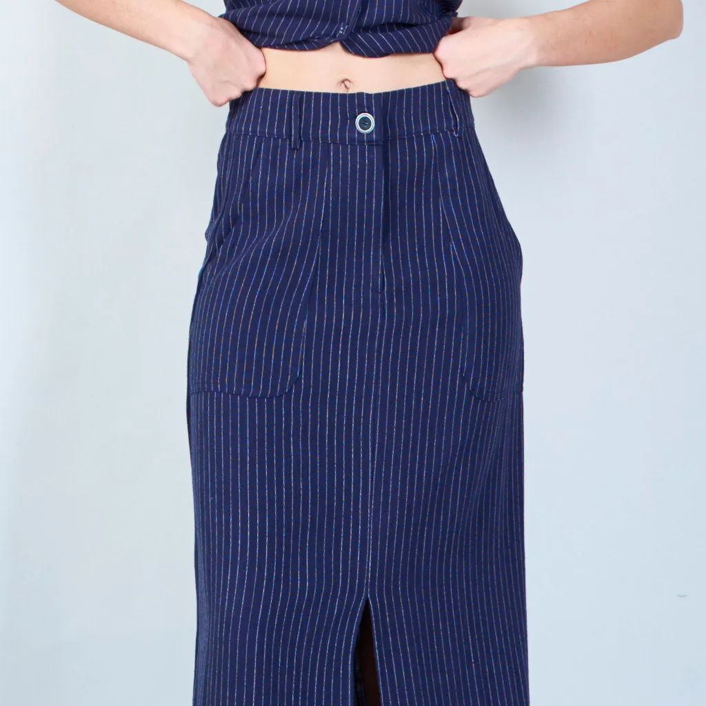 Pinstripe wide-leg skirt wholesale