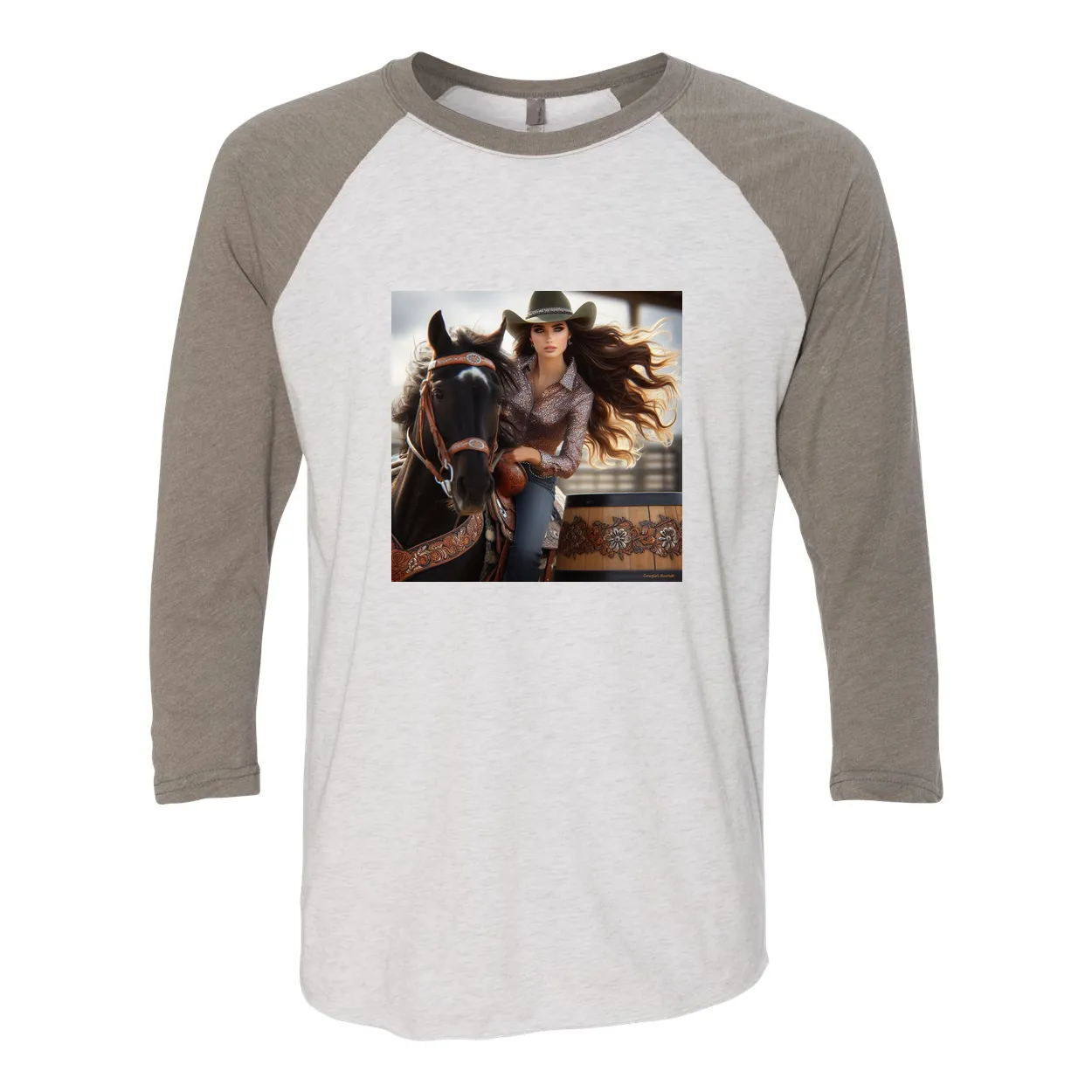 Rodeo Barrel Racer 3 4 Sleeve Raglan T Shirt