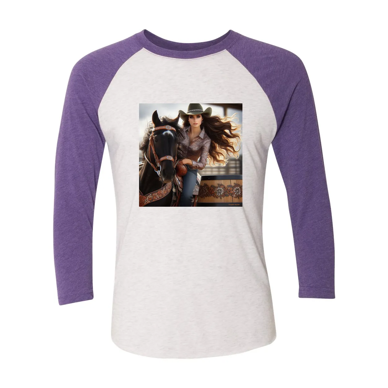 Rodeo Barrel Racer 3 4 Sleeve Raglan T Shirt