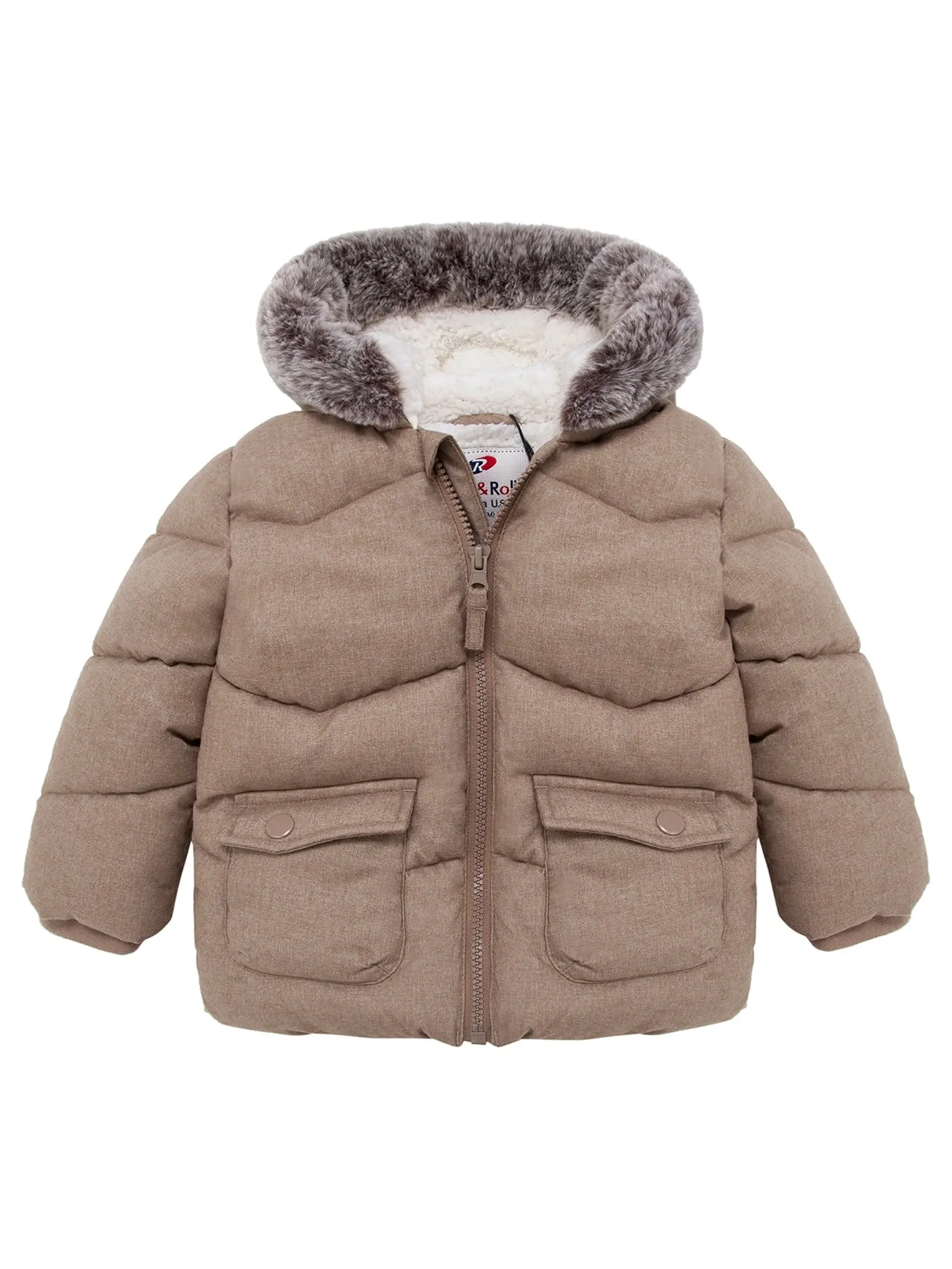 Rokka&Rolla Baby Boys' Infants Puffer Coat Toddler Hooded Winter Jacket, Sizes 6-24M